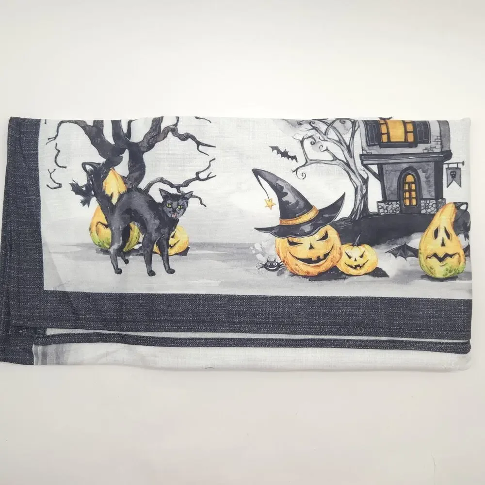Christian Lacroix Halloween Tablecloth Oblong‎ Skeleton Gothic Pumpkin 60x84